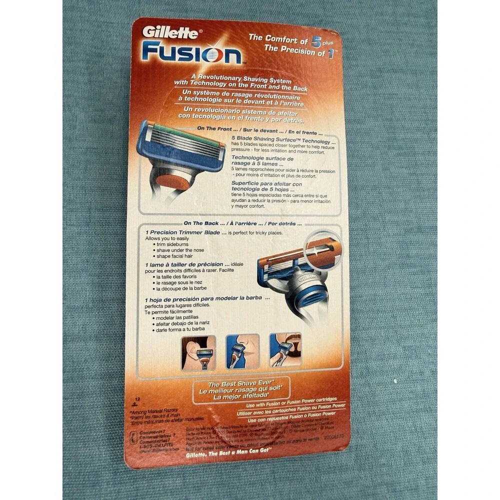 Gillette Fusion Razor NIB 2005 Sealed 1 Razor 1 Blade
